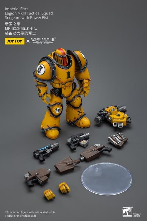 Warhammer: The Horus Heresy Imperial Fists Legion MkIII Tactical Squad Sergeant with Power Fist 1/18 Scale Action Figure Gallery Image 12