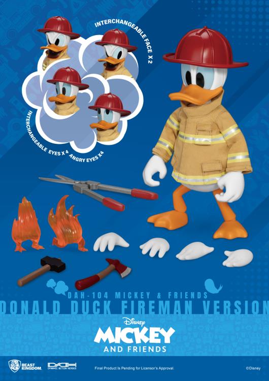 Mickey and Friends Dynamic 8ction Heroes DAH-104 Donald Duck (Fireman) Gallery Image 11