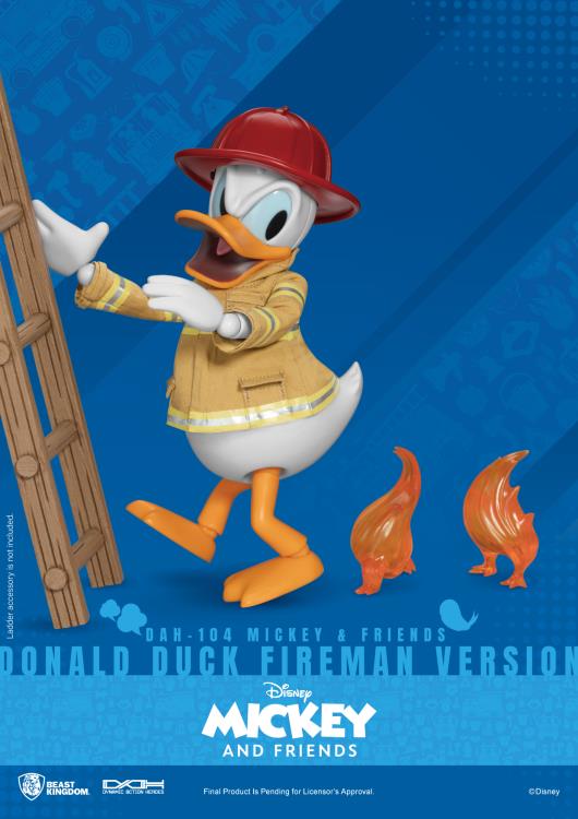 Mickey and Friends Dynamic 8ction Heroes DAH-104 Donald Duck (Fireman) Gallery Image 8