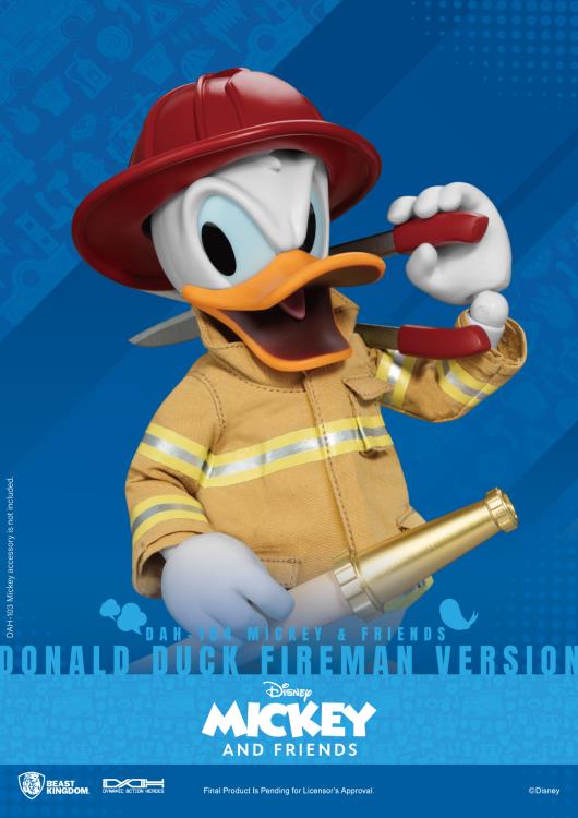 Mickey and Friends Dynamic 8ction Heroes DAH-104 Donald Duck (Fireman) Gallery Image 6