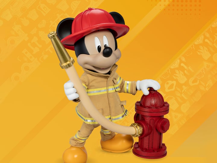 Mickey and Friends Dynamic 8ction Heroes DAH-103 Mickey Mouse (Fireman) Gallery Image 1