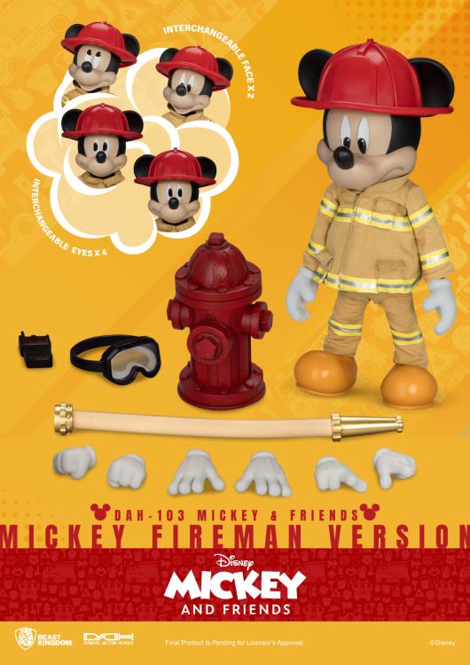 Mickey and Friends Dynamic 8ction Heroes DAH-103 Mickey Mouse (Fireman) Gallery Image 10