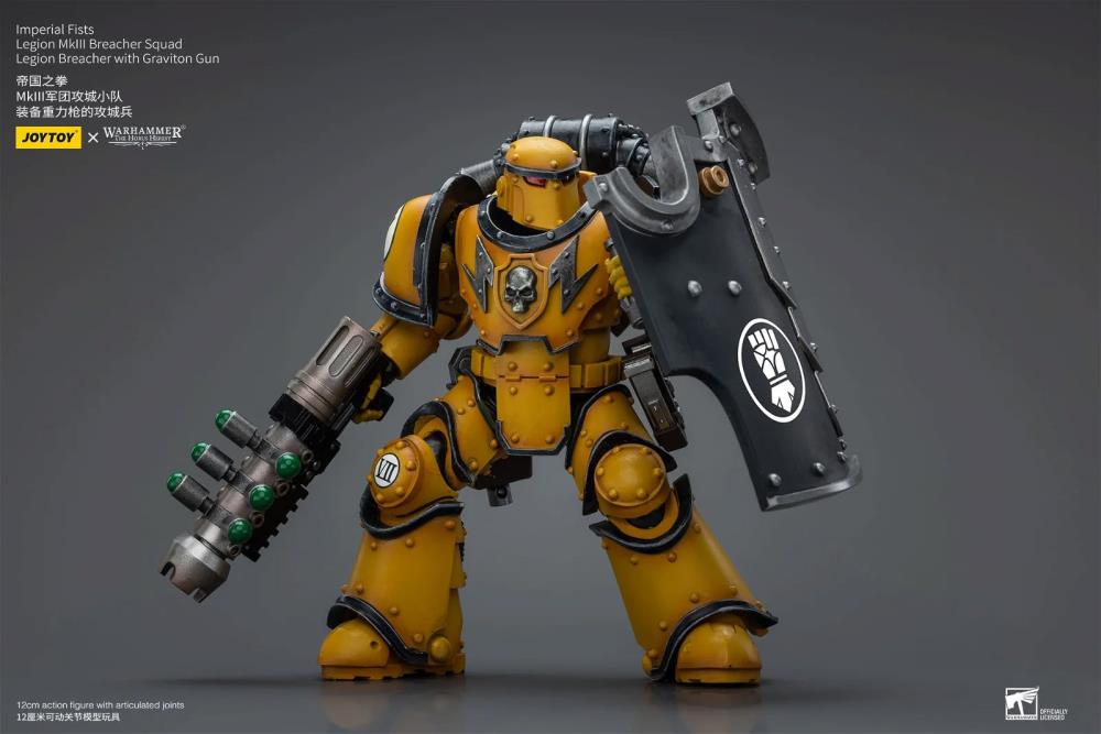 Warhammer: The Horus Heresy Imperial Fists Legion MkIII Breacher Squad Legion Breacher with Graviton Gun 1/18 Scale Action Figure Gallery Image 10