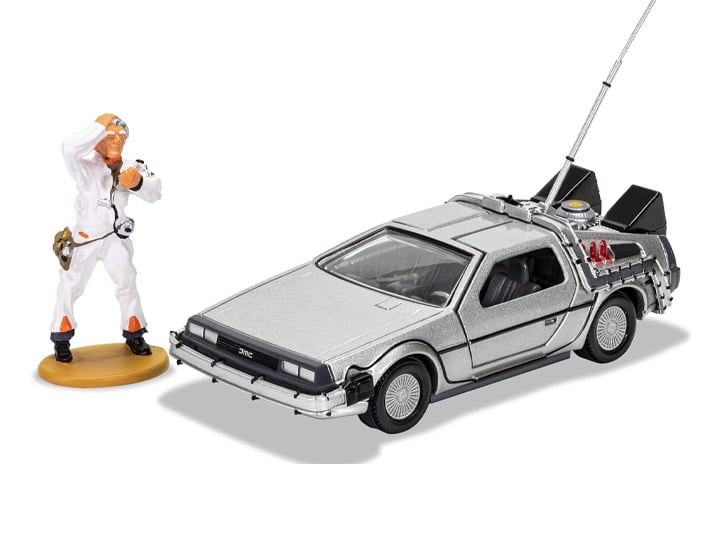 Back to the Future Doc Brown Figure & DeLorean Time Machine 1/36 Scale Vehicle Gallery Image 1