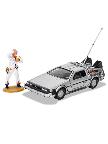 Back to the Future Doc Brown Figure & DeLorean Time Machine 1/36 Scale Vehicle Gallery Image 2