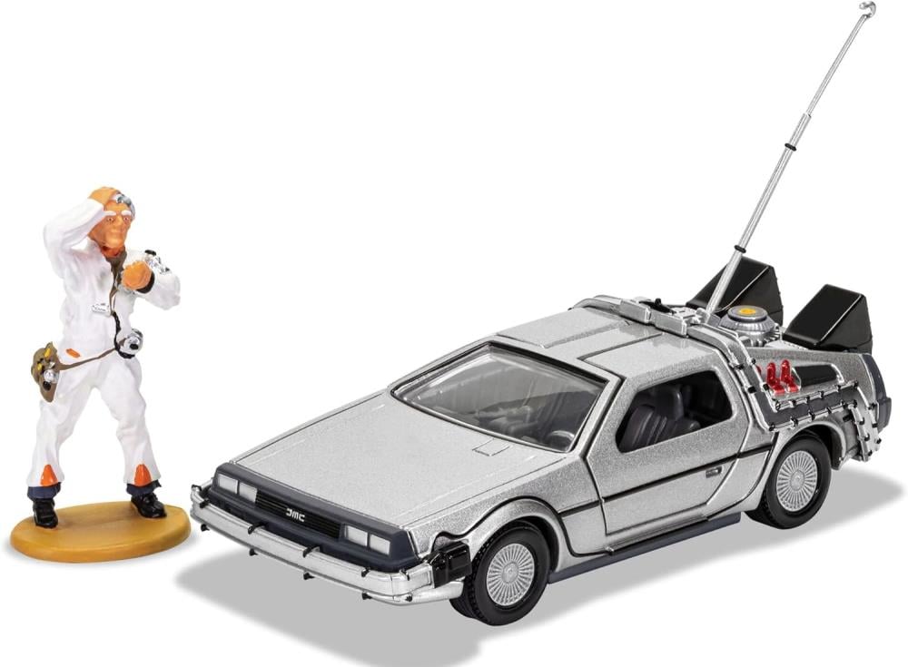 Back to the Future Doc Brown Figure & DeLorean Time Machine 1/36 Scale Vehicle Gallery Image 3
