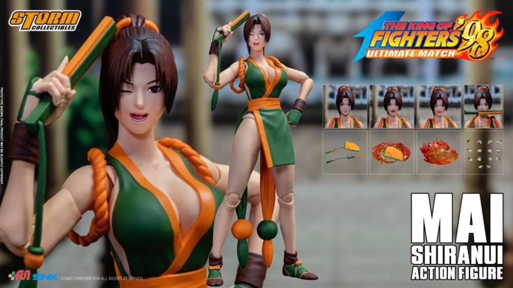 The King of Fighters '98 Ultimate Match Mai Shiranui (Green) 1/12 Scale Exclusive Action Figure Gallery Image 3