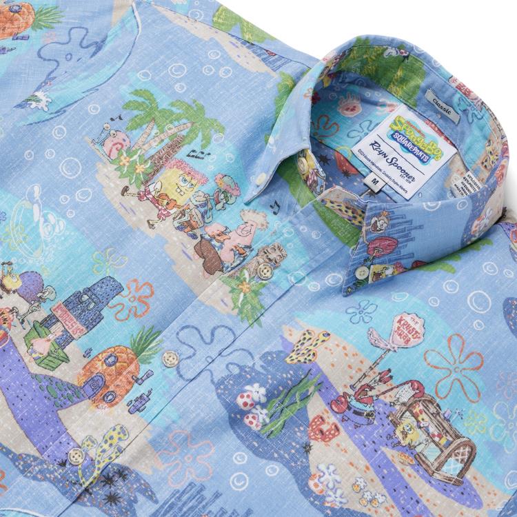 SpongeBob SquarePants Aloha From Bikini Bottom Classic Button Front Shirt Gallery Image 3
