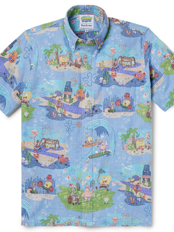 SpongeBob SquarePants Aloha From Bikini Bottom Classic Button Front Shirt Gallery Image 2