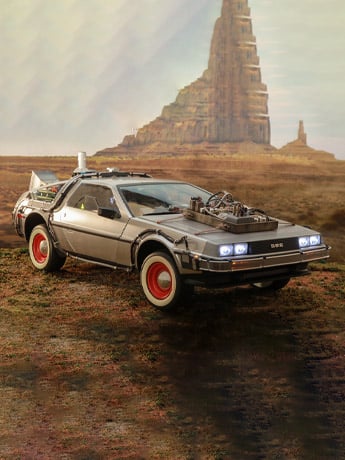 Hot Toys MMS738 Retour vers le Futur 3 III Collectible Véhicule 1/6 DeLorean Time Machine 72cm (Boite endommagée