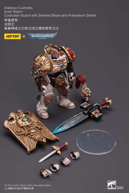 Warhammer 40K Adeptus Custodes Solar Watch Custodian Guard with Sentinel Blade and Praesidium Shield 1/18 Scale Action Figure Gallery Image 11