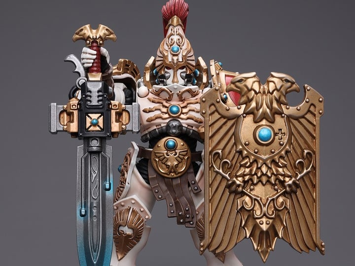 Warhammer 40K Adeptus Custodes Solar Watch Custodian Guard with Sentinel Blade and Praesidium Shield 1/18 Scale Action Figure Gallery Image 1