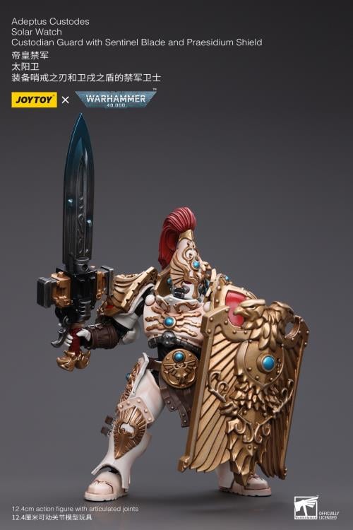 Warhammer 40K Adeptus Custodes Solar Watch Custodian Guard with Sentinel Blade and Praesidium Shield 1/18 Scale Action Figure Gallery Image 10