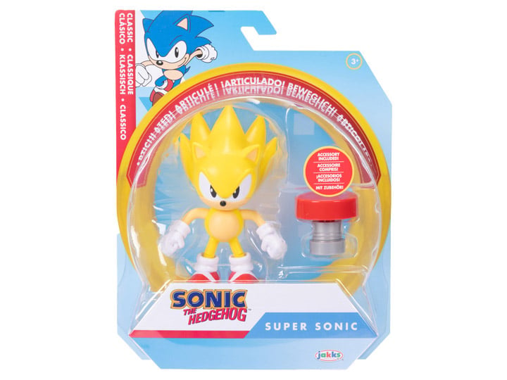 Sonic The Hedgehog 4" Classic Super Sonic with Red Spring Gallery Image 1
