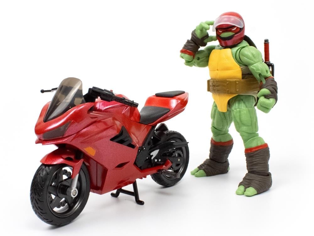 Teenage Mutant Ninja Turtles BST AXN Raphael (IDW) and Sport Bike (Metallic Candy Coat) Set Gallery Image 7