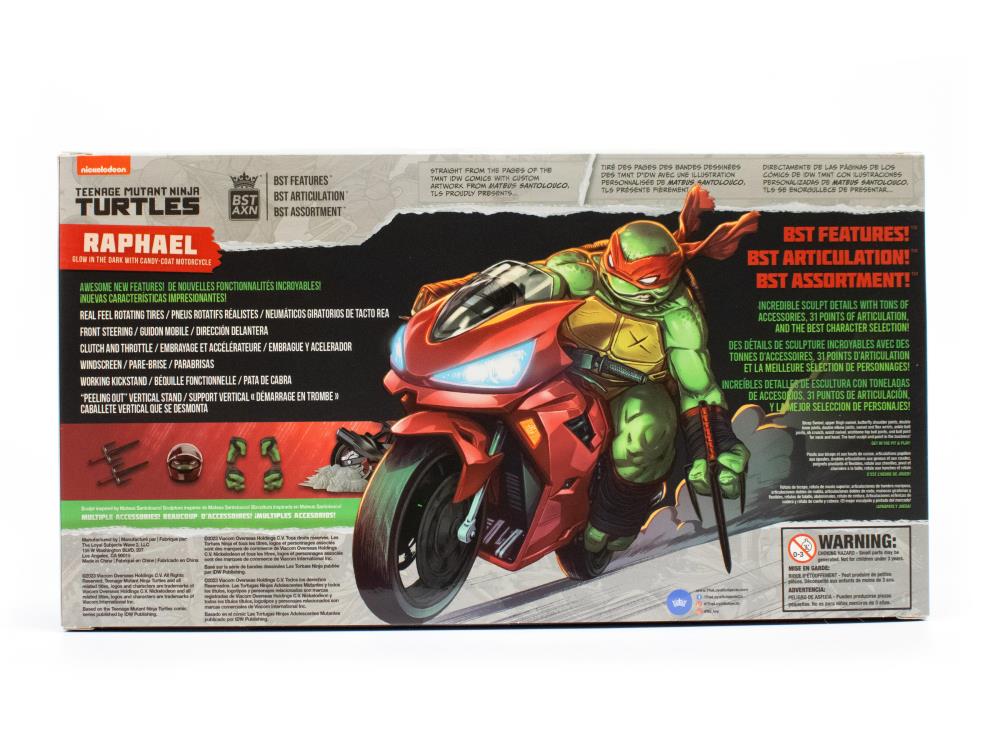Teenage Mutant Ninja Turtles BST AXN Raphael (IDW) and Sport Bike