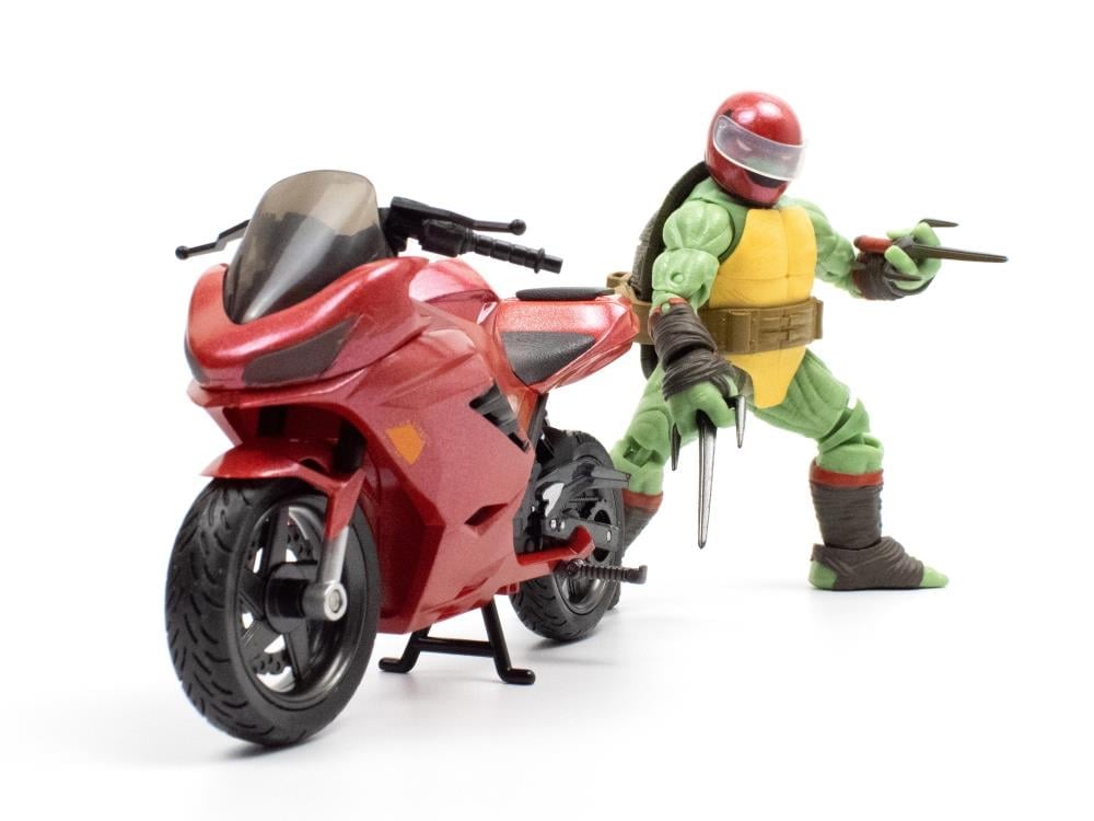 Teenage Mutant Ninja Turtles BST AXN Raphael (IDW) and Sport Bike (Metallic Candy Coat) Set Gallery Image 5