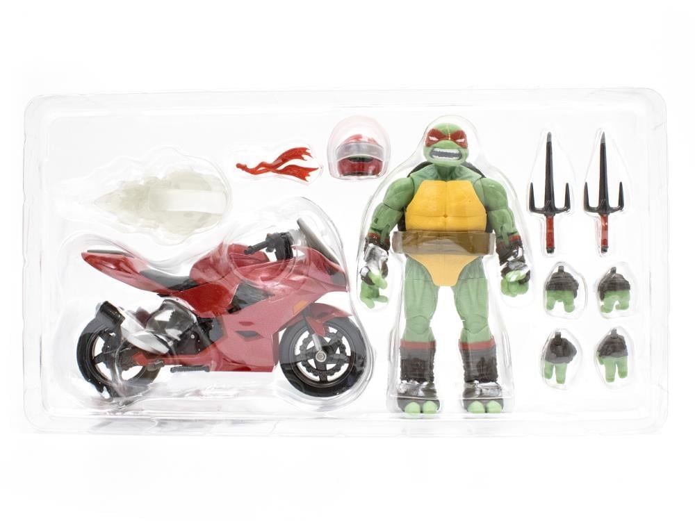 Teenage Mutant Ninja Turtles BST AXN Raphael (IDW) and Sport Bike (Metallic Candy Coat) Set Gallery Image 23
