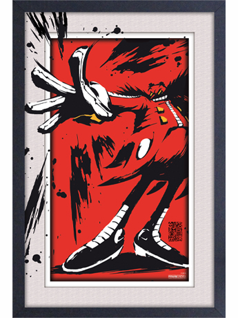 Sonic The Hedgehog Eggman Splatter Framed Art Print Gallery Image 2