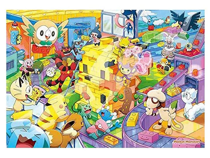 Pokemon Building Pikachu Blocks Together 1000-Piece Puzzle Gallery Image 1