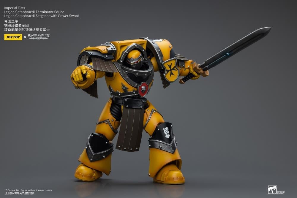 Warhammer: The Horus Heresy Imperial Fists Legion Cataphractii Terminator Squad Legion Cataphractii Sergeant with Power Sword 1/18 Scale Action Figure Gallery Image 10
