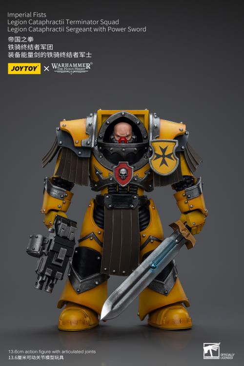 Warhammer: The Horus Heresy Imperial Fists Legion Cataphractii Terminator Squad Legion Cataphractii Sergeant with Power Sword 1/18 Scale Action Figure Gallery Image 4