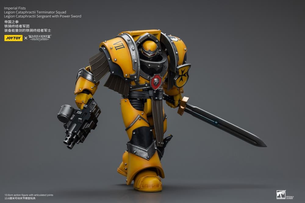 Warhammer: The Horus Heresy Imperial Fists Legion Cataphractii Terminator Squad Legion Cataphractii Sergeant with Power Sword 1/18 Scale Action Figure Gallery Image 9