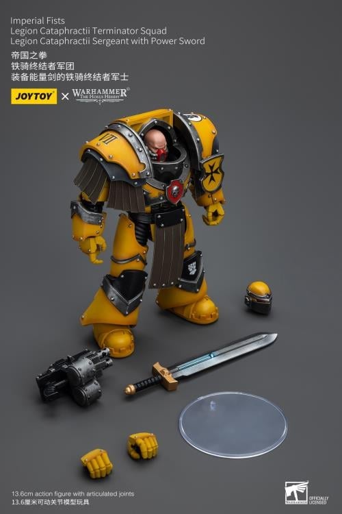 Warhammer: The Horus Heresy Imperial Fists Legion Cataphractii Terminator Squad Legion Cataphractii Sergeant with Power Sword 1/18 Scale Action Figure Gallery Image 12