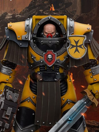 Warhammer: The Horus Heresy Imperial Fists Legion Cataphractii Terminator Squad Legion Cataphractii Sergeant with Power Sword 1/18 Scale Action Figure Gallery Image 2