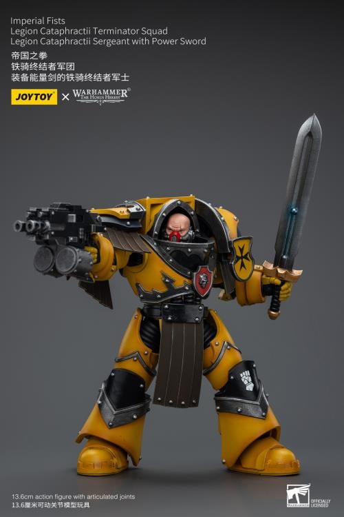 Warhammer: The Horus Heresy Imperial Fists Legion Cataphractii Terminator Squad Legion Cataphractii Sergeant with Power Sword 1/18 Scale Action Figure Gallery Image 7