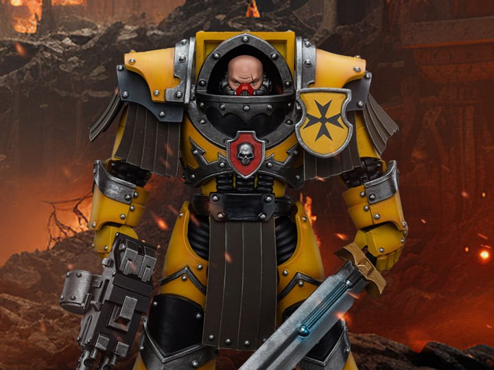 Warhammer: The Horus Heresy Imperial Fists Legion Cataphractii Terminator Squad Legion Cataphractii Sergeant with Power Sword 1/18 Scale Action Figure Gallery Image 1