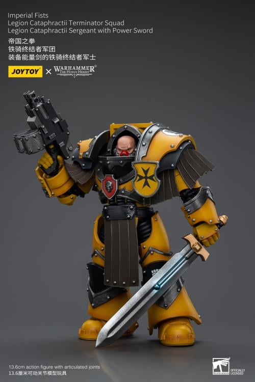 Warhammer: The Horus Heresy Imperial Fists Legion Cataphractii Terminator Squad Legion Cataphractii Sergeant with Power Sword 1/18 Scale Action Figure Gallery Image 5