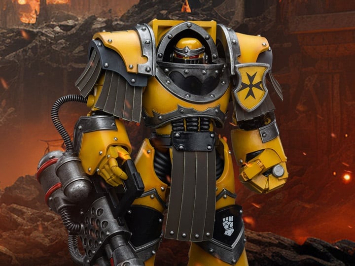 Warhammer: The Horus Heresy Imperial Fists Legion Cataphractii Terminator Squad Legion Cataphractii with Heavy Flamer 1/18 Scale Action Figure Gallery Image 1