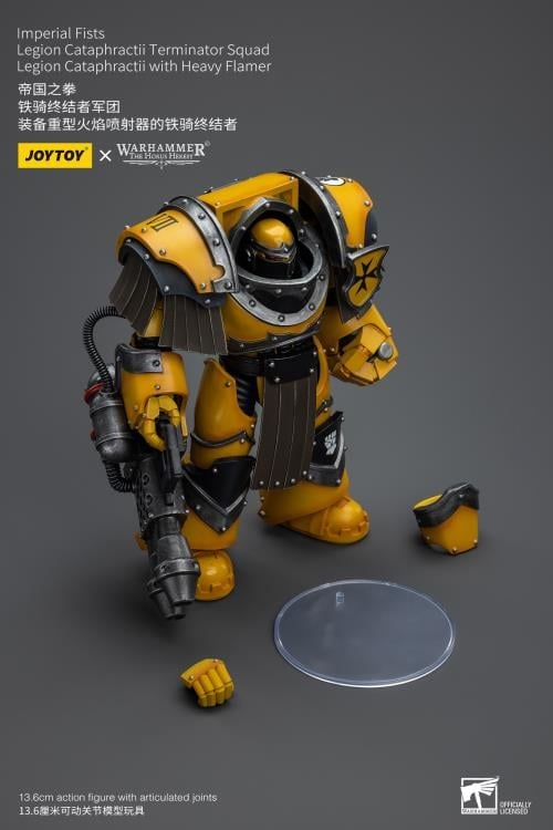 Warhammer: The Horus Heresy Imperial Fists Legion Cataphractii Terminator Squad Legion Cataphractii with Heavy Flamer 1/18 Scale Action Figure Gallery Image 11