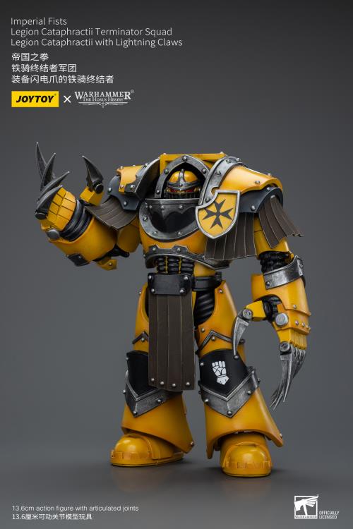 Warhammer: The Horus Heresy Imperial Fists Legion Cataphractii Terminator Squad Legion Cataphractii with Lightning Claws 1/18 Scale Action Figure Gallery Image 5
