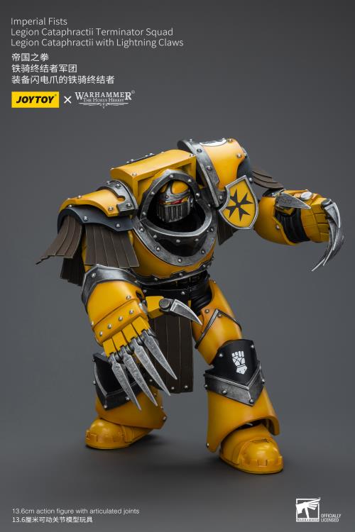 Warhammer: The Horus Heresy Imperial Fists Legion Cataphractii Terminator Squad Legion Cataphractii with Lightning Claws 1/18 Scale Action Figure Gallery Image 9