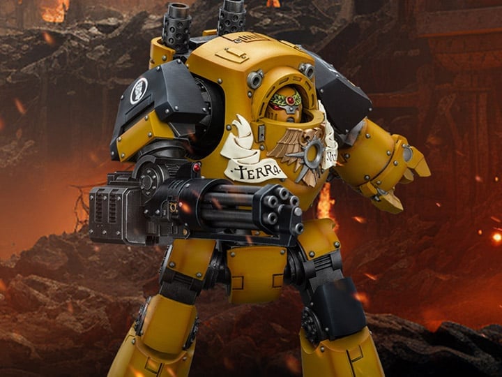 Warhammer: The Horus Heresy Imperial Fists Contemptor Dreadnought with Kheres Assault Cannon 1/18 Scale Action Figure Gallery Image 1