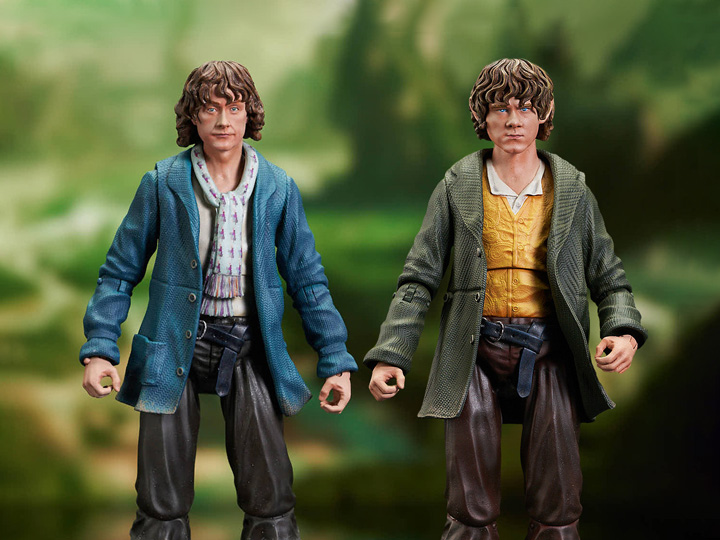 The Lord of the Rings Merry Brandybuck & Pippin Took Set of 2 Figures Gallery Image 1