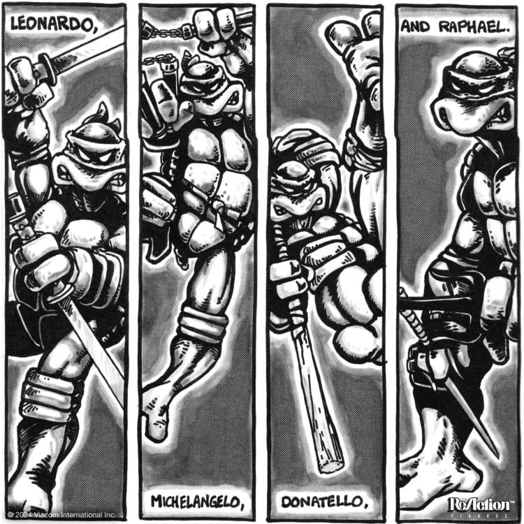 Teenage Mutant Ninja Turtles ReAction Donatello (Comic Greyscale) Figure Gallery Image 5