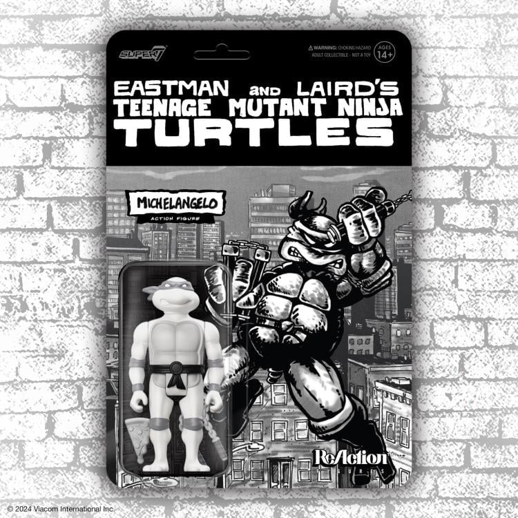 Teenage Mutant Ninja Turtles ReAction Michelangelo (Comic Greyscale) Figure Gallery Image 6