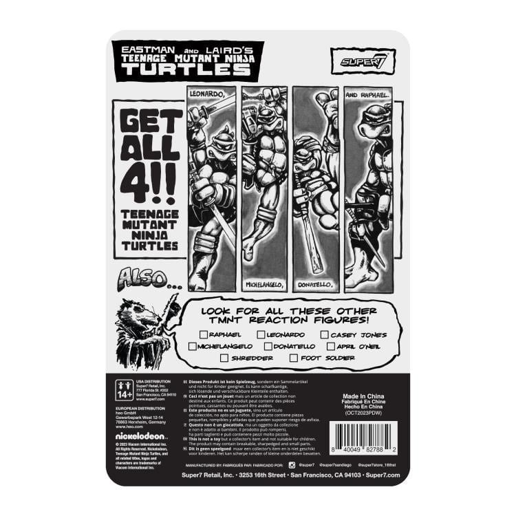 Teenage Mutant Ninja Turtles ReAction Michelangelo (Comic Greyscale) Figure Gallery Image 7