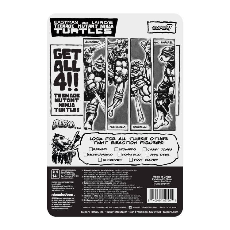 Teenage Mutant Ninja Turtles ReAction Leonardo (Comic Greyscale) Figure Gallery Image 7