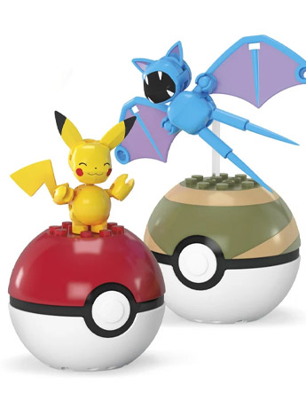 Pokemon Mega Construx Pokeball Pikachu & Zubat Set Gallery Image 2
