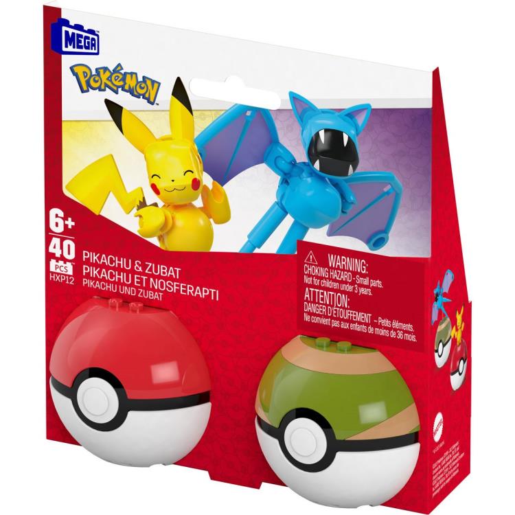 Pokemon Mega Construx Pokeball Pikachu & Zubat Set Gallery Image 6