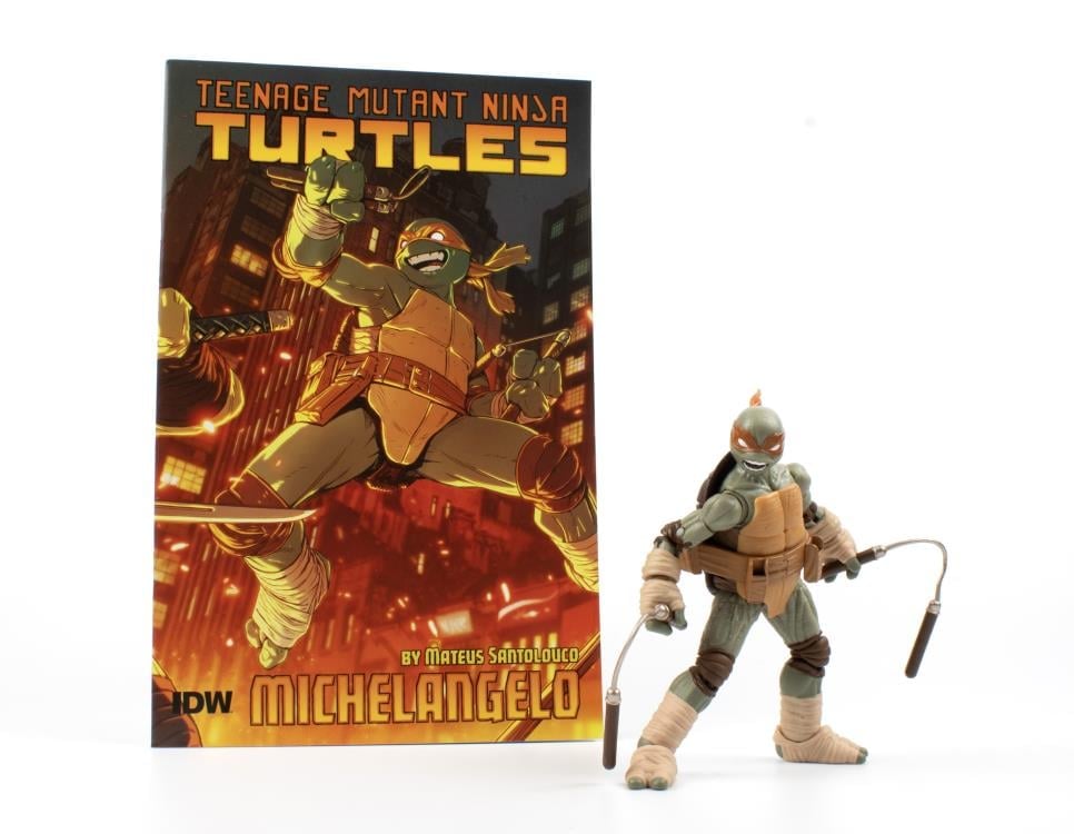 Teenage Mutant Ninja Turtles BST AXN Michelangelo (Ver. 2) Figure & Comic Set Gallery Image 7