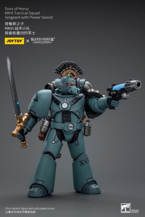 Warhammer: The Horus Heresy Sons of Horus MKVI Tactical Squad Sergeant with Power Sword 1/18 Scale Action Figure Gallery Image 8