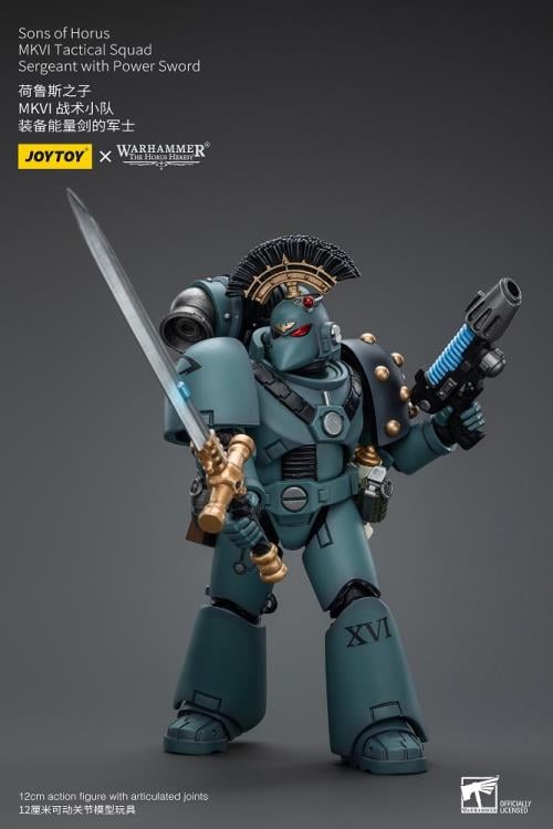 Warhammer: The Horus Heresy Sons of Horus MKVI Tactical Squad Sergeant with Power Sword 1/18 Scale Action Figure Gallery Image 9