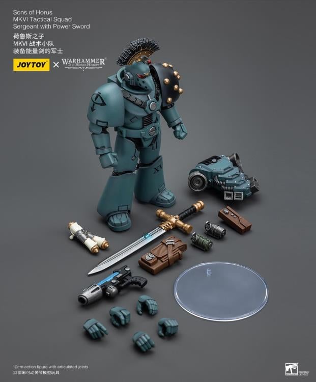Warhammer: The Horus Heresy Sons of Horus MKVI Tactical Squad Sergeant with Power Sword 1/18 Scale Action Figure Gallery Image 10