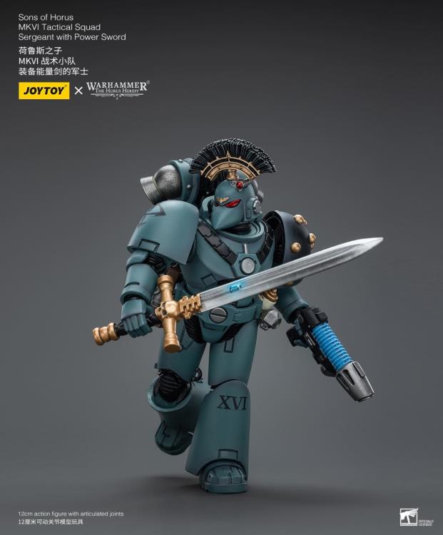 Warhammer: The Horus Heresy Sons of Horus MKVI Tactical Squad Sergeant with Power Sword 1/18 Scale Action Figure Gallery Image 3