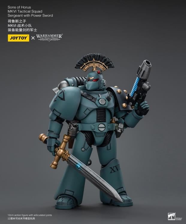 Warhammer: The Horus Heresy Sons of Horus MKVI Tactical Squad Sergeant with Power Sword 1/18 Scale Action Figure Gallery Image 5